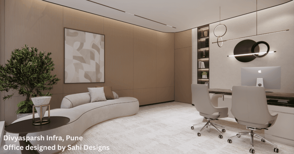DivyaSparsh LLP office redesign by Sahi Designs, highlighting improved spatial planning and aesthetics.